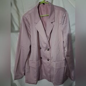 SHEIN Blush Pink Double-Breasted Blazer